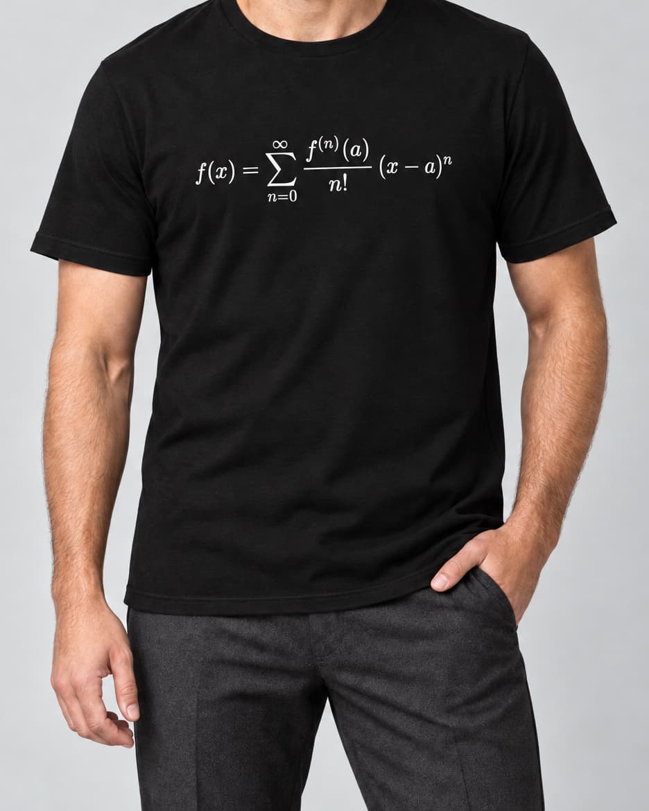 Black Taylor Expansion T-Shirt on an adult model in a neutral studio, front view